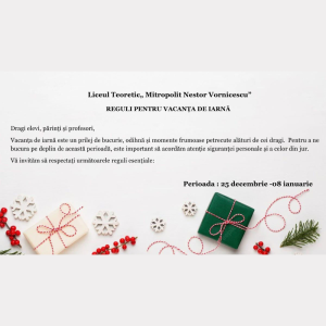 REGULI PENTRU VACANȚA DE IARNĂ